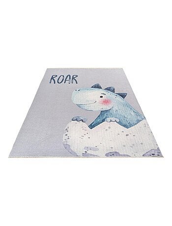 Tapis enfant en coton recyclé lavable en machine Dino