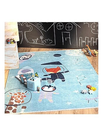 Tapis enfant en coton recyclé lavable en machine Foxy