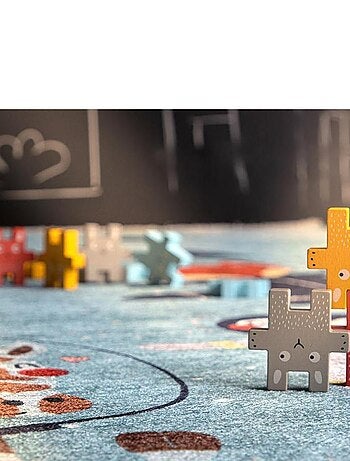 Tapis enfant en coton recyclé lavable en machine Foxy