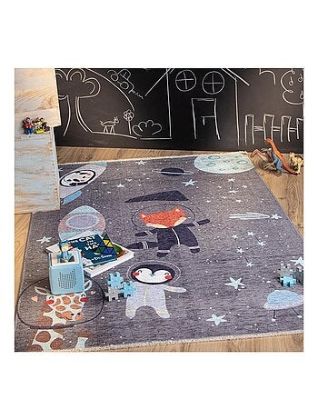 Tapis enfant en coton recyclé lavable en machine Foxy