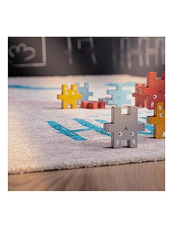 Tapis enfant en coton recyclé lavable en machine Lilly