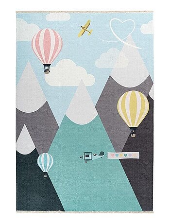 Tapis enfant en coton recyclé lavable en machine Mountain