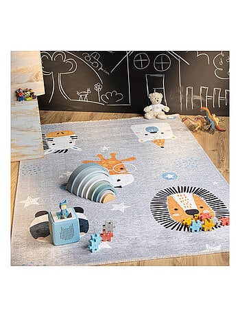 Tapis enfant en coton recyclé lavable en machine Poppy