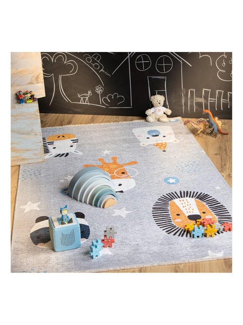 Tapis enfant en coton recyclé lavable en machine Poppy - Kiabi