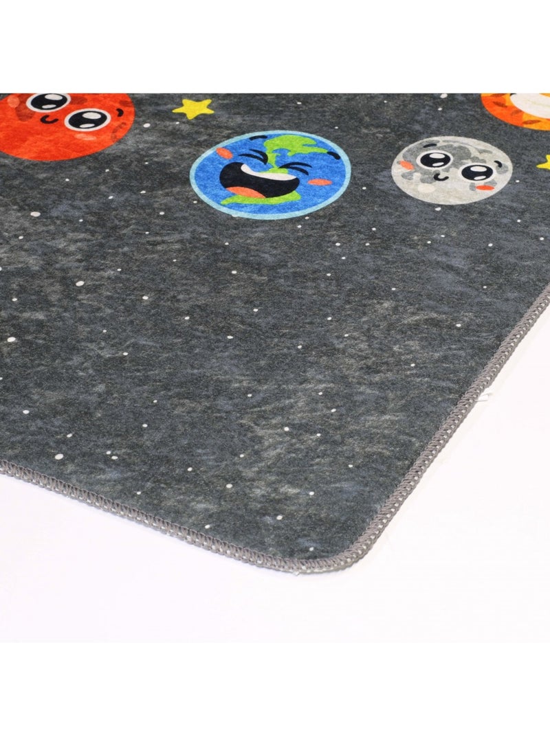 Tapis Enfant ESPACE Noir Noir - Kiabi