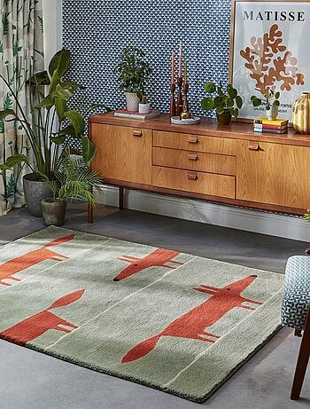 Tapis enfant fait à la main en laine MR FOX