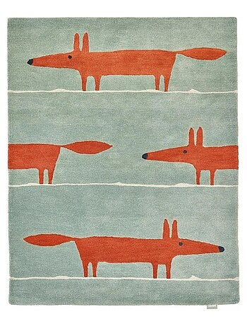 Tapis enfant fait à la main en laine MR FOX
