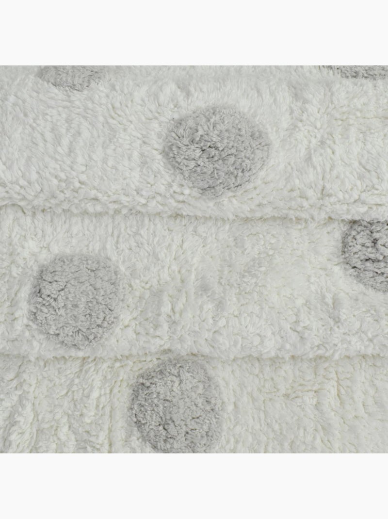 Tapis enfant fait main en coton CORONDA Blanc - Kiabi