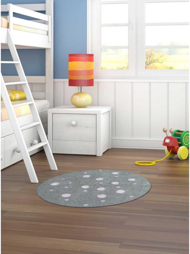 Tapis enfant fait main en coton CORONDA Gris - Kiabi