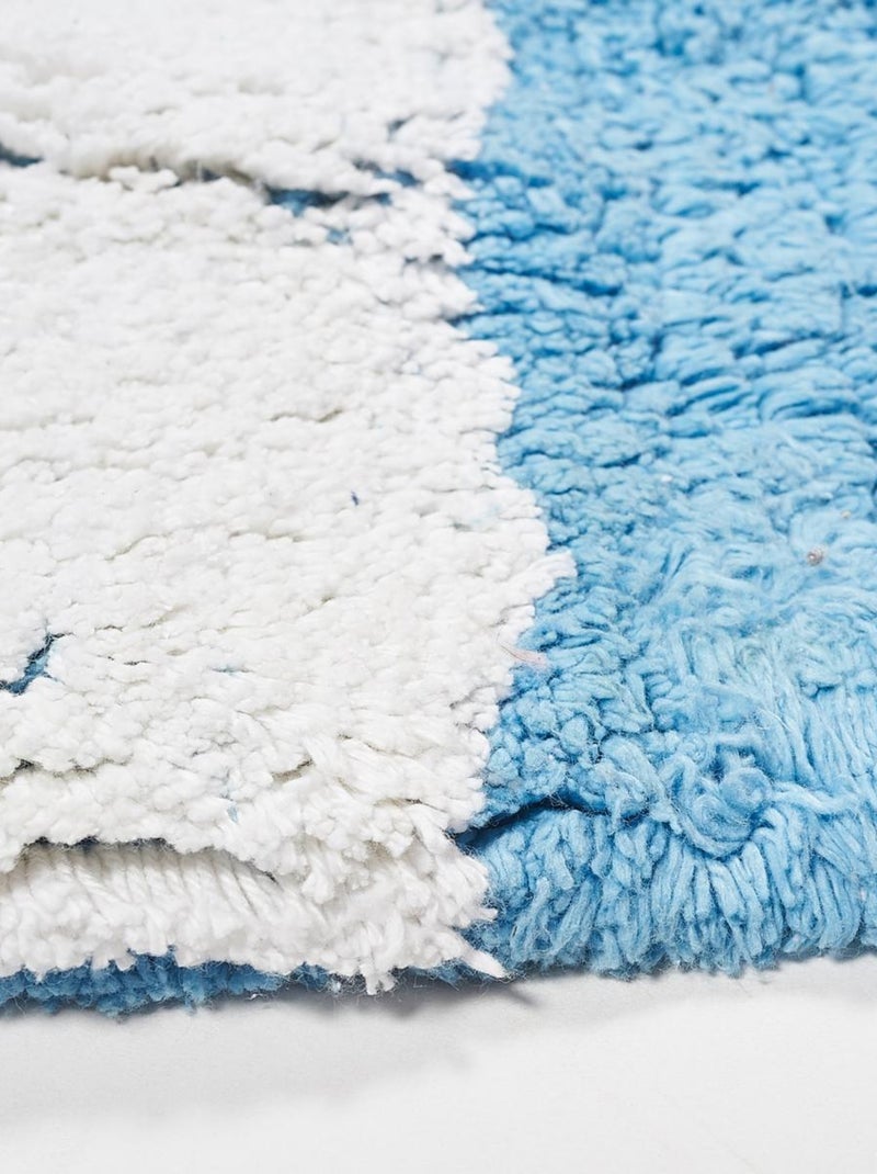 Tapis enfant fait main en coton DRAPA Bleu - Kiabi