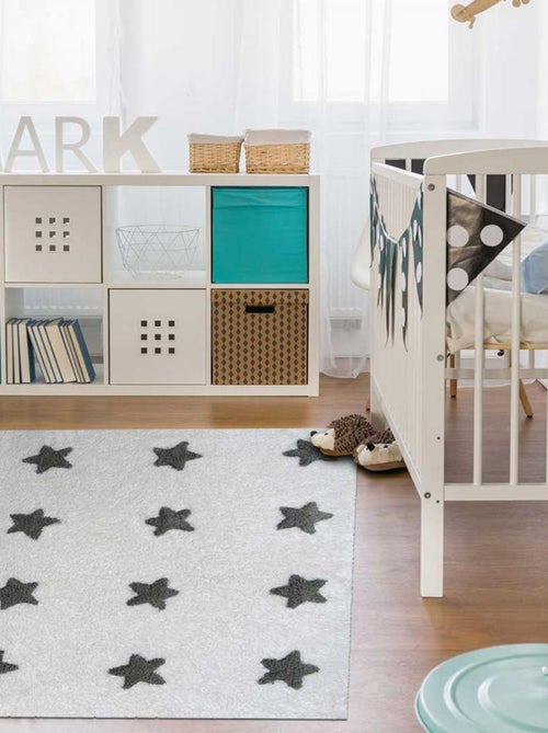 Tapis enfant fait main en coton ETOILE - Kiabi