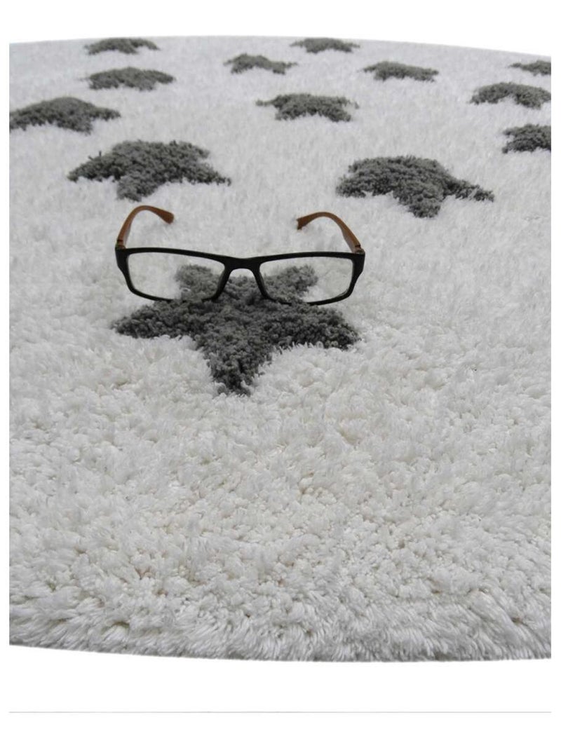 Tapis enfant fait main en coton ETOILE Blanc - Kiabi