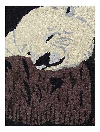 Tapis enfant fait main en laine OURS