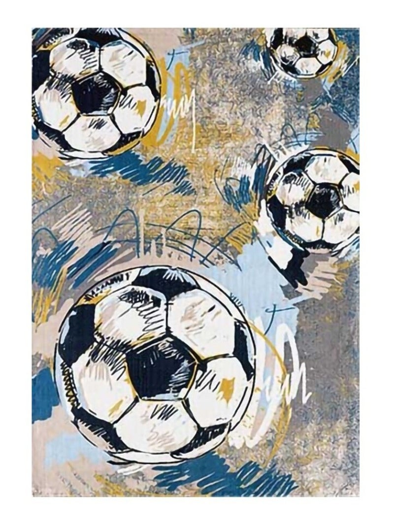 Tapis Enfant FOOTBALL Gris - Kiabi