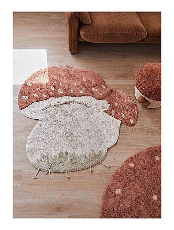 Tapis enfant forme champignon en coton lavable en machine Boletus