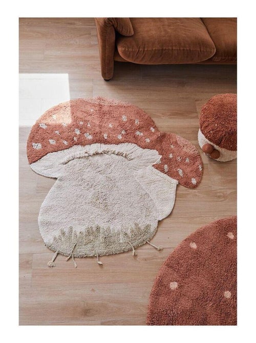 Tapis enfant forme champignon en coton lavable en machine Boletus - Kiabi