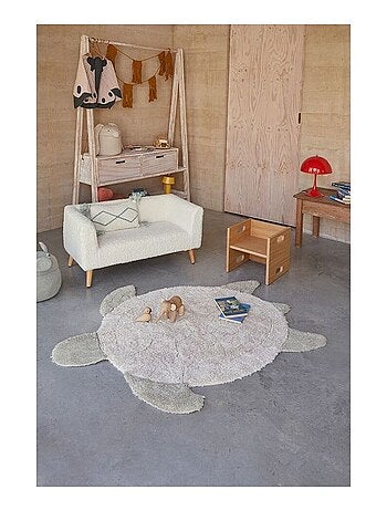 Tapis enfant forme tortue coton lavable en machine Sea Turtle