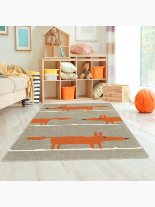 Tapis enfant FOX en laine Fait main - Kiabi