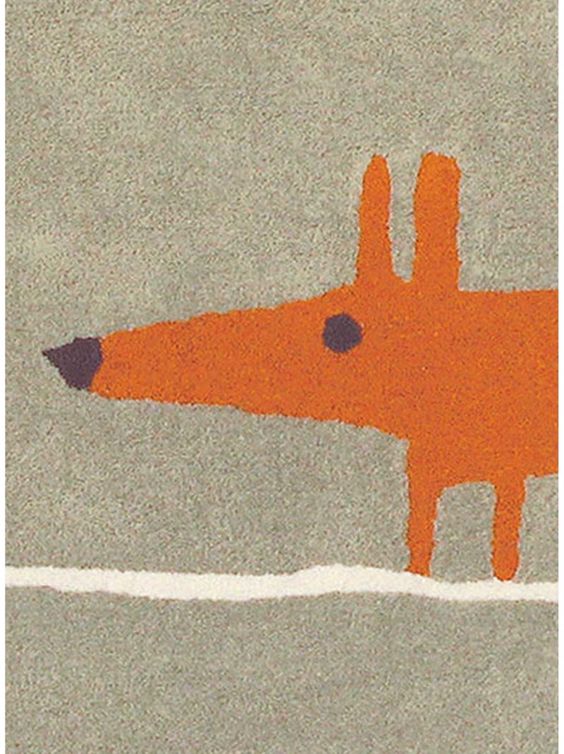 Tapis enfant FOX en laine Fait main Orange - Kiabi
