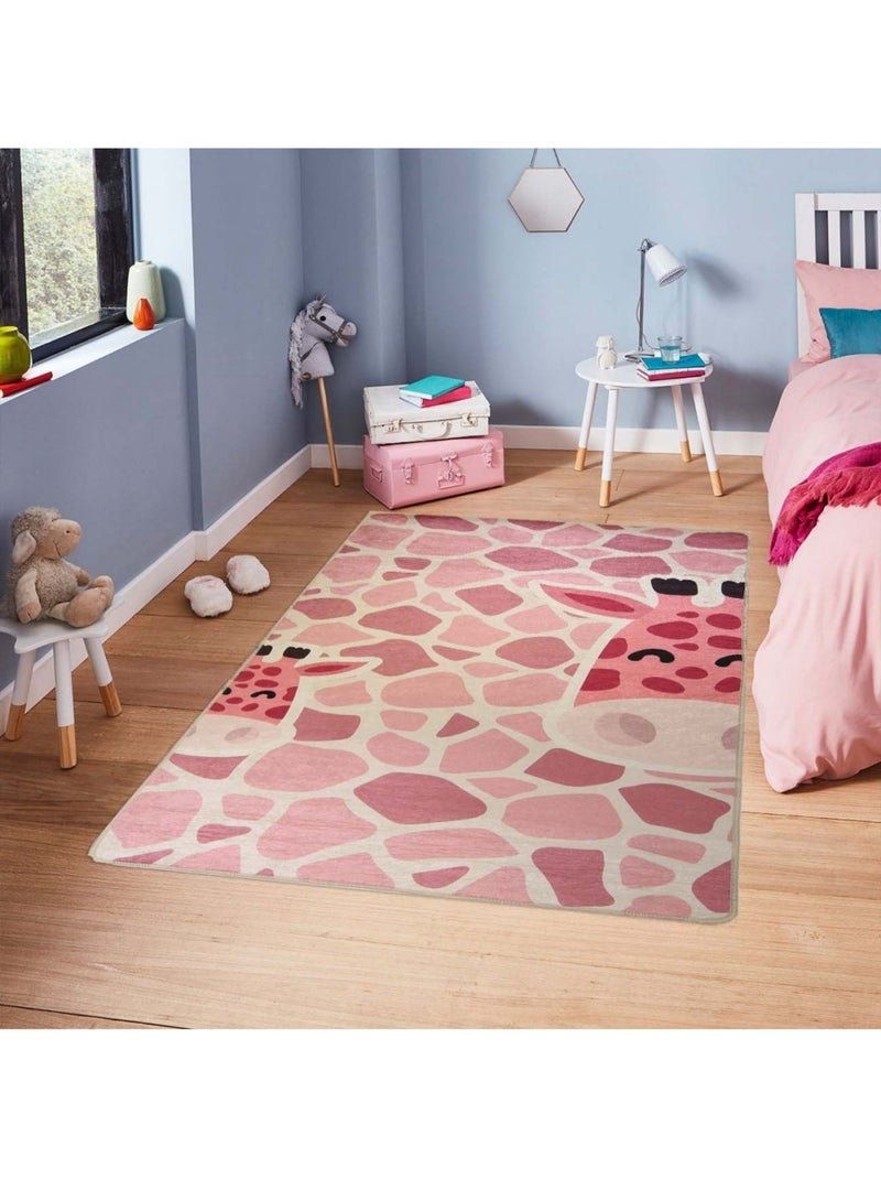 Tapis Enfant GIRAFE Rose - Kiabi