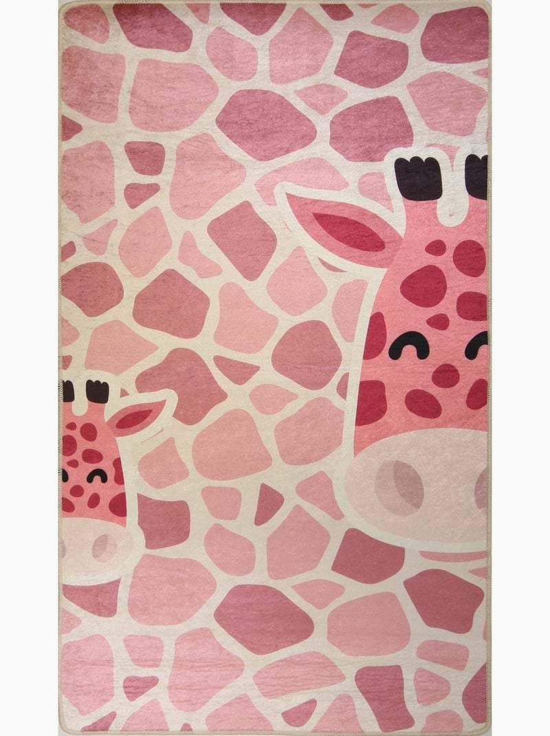 Tapis Enfant GIRAFE Rose - Kiabi