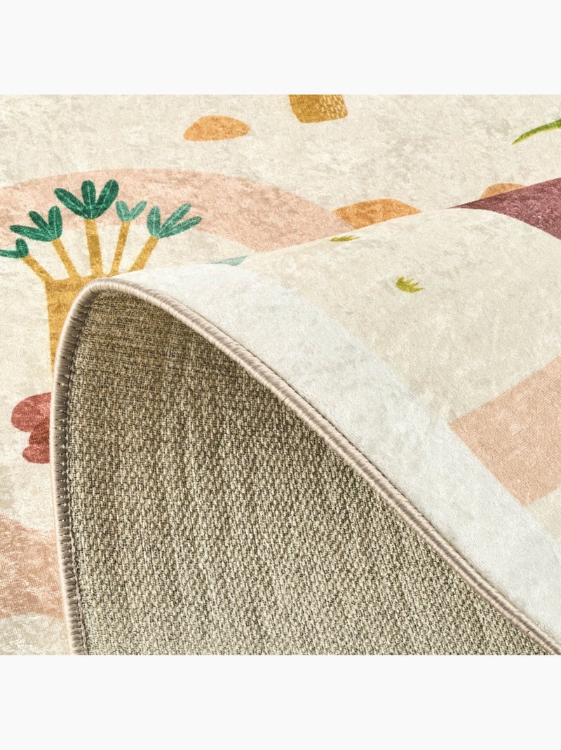 Tapis enfant Happy Dinosaure Beige - Kiabi