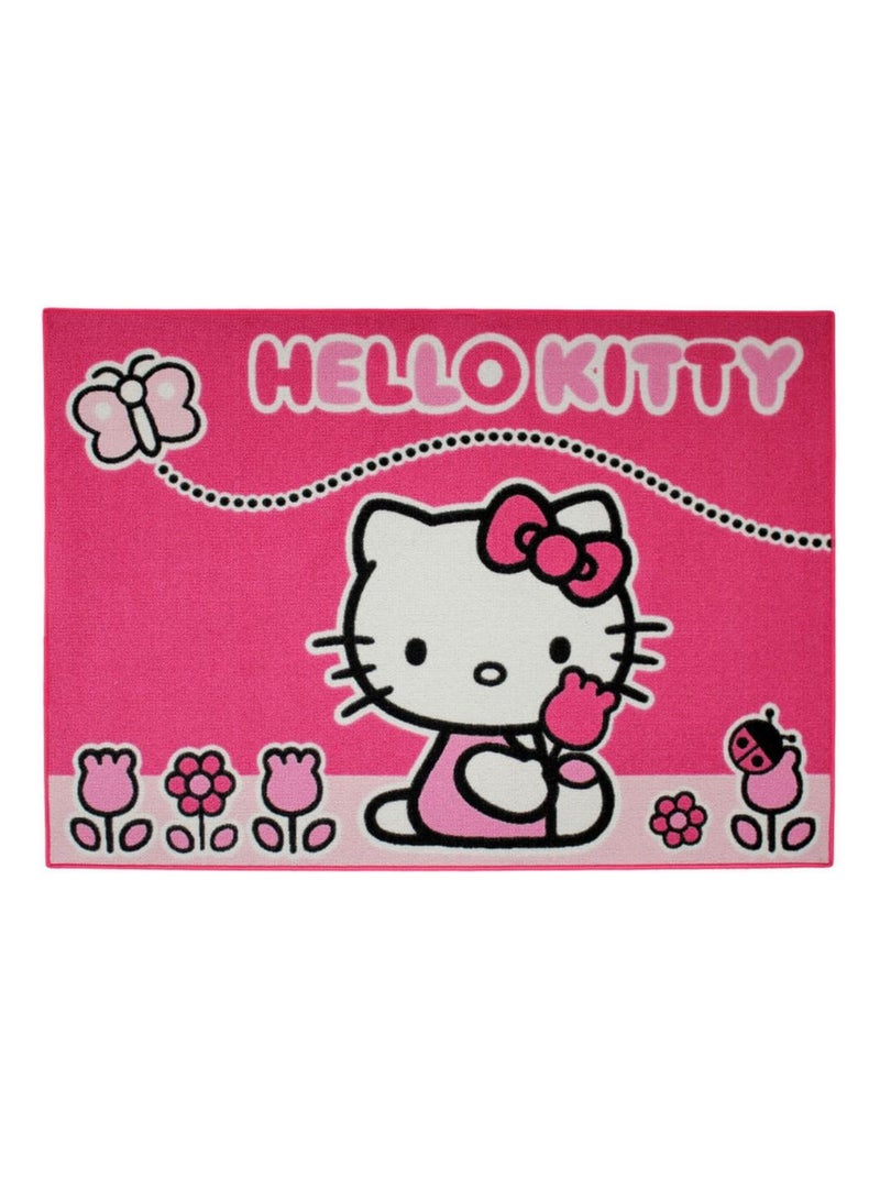 Tapis enfant Hello Kitty 133 x 95 cm Papillon Multicolore - Kiabi
