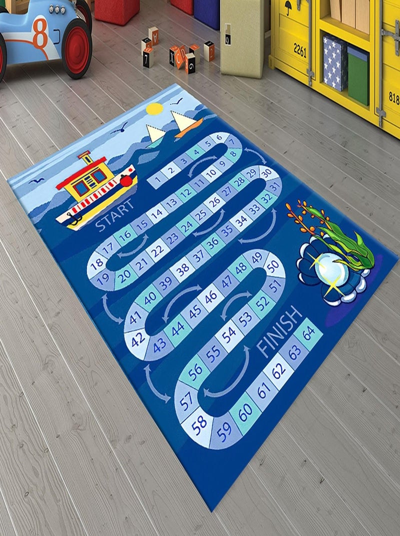 Tapis Enfant Jeu Marin Bleu Bleu marine - Kiabi