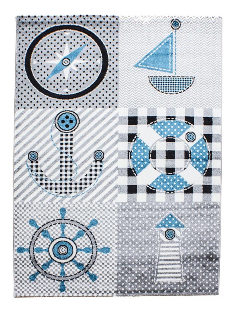Tapis enfant KID'S COLL en polypropylène doux et soyeux OEKO TEX® Gris - Kiabi