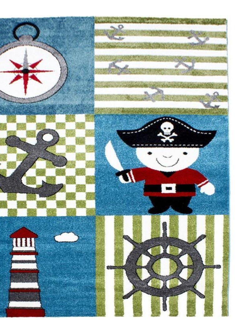 Tapis enfant KID'S PIRATE en polypropylène doux et soyeux OEKO TEX® Multicolore - Kiabi