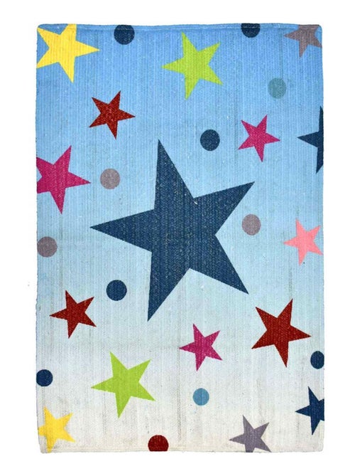 Tapis enfant, kilim reversible fait à la main ETOILE - Kiabi