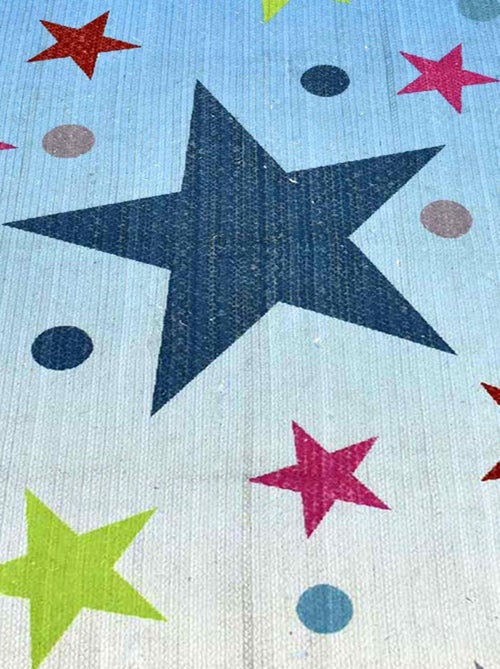 Tapis enfant, kilim reversible fait à la main ETOILE - Kiabi
