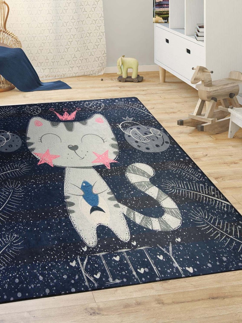 Tapis Enfant KITTY Bleu anthracite - Kiabi