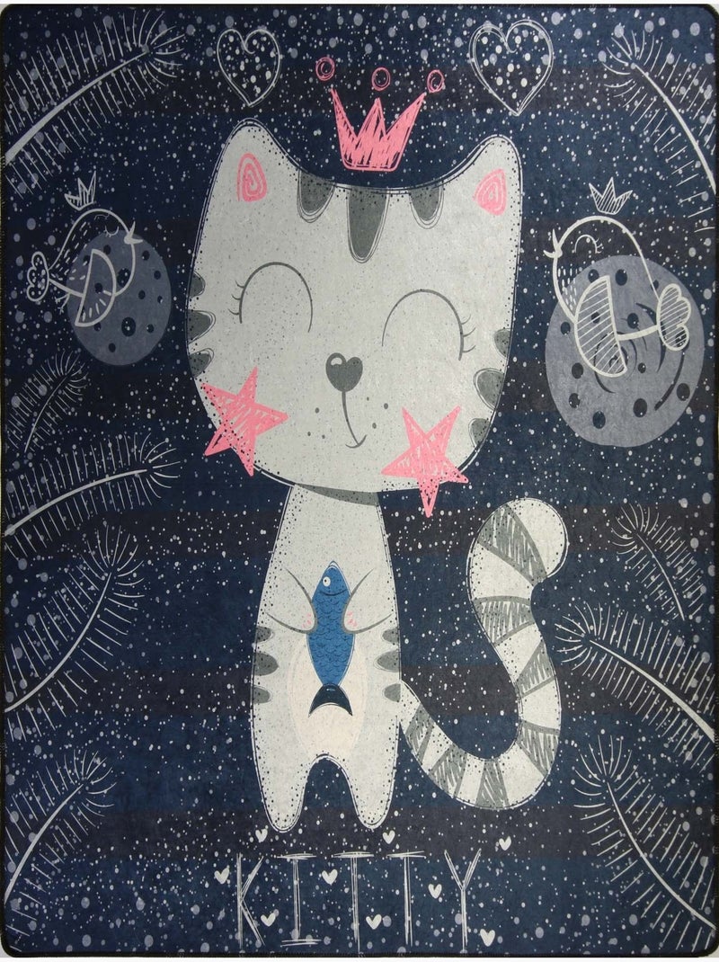 Tapis Enfant KITTY Bleu - Kiabi