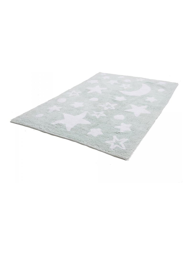 Tapis enfant Lavable 30° en coton BIO NIGHT Vert - Kiabi