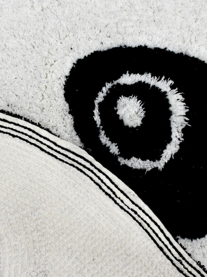 Tapis enfant Lavable 30° en coton motif animaux PANDA Blanc - Kiabi