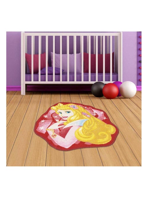 Tapis enfant Lavable 30° motif princesse AURORE - Kiabi