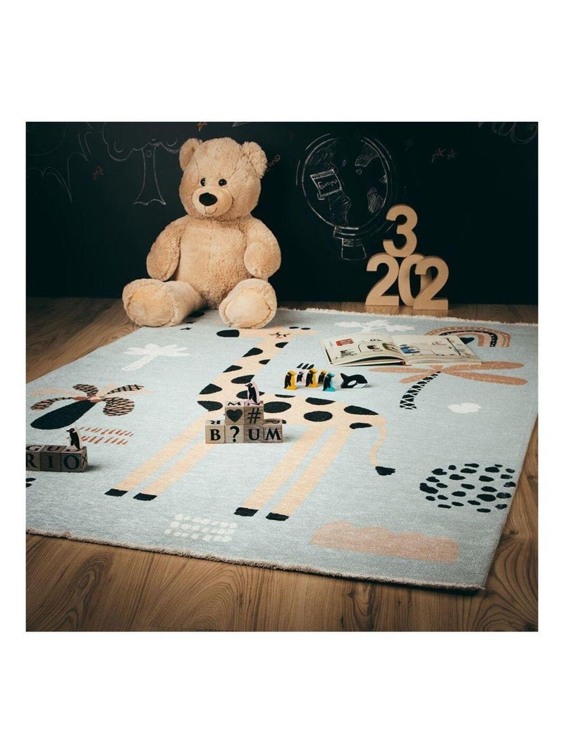 Tapis enfant lavable en machine multicolore plat Momo Multicolore - Kiabi