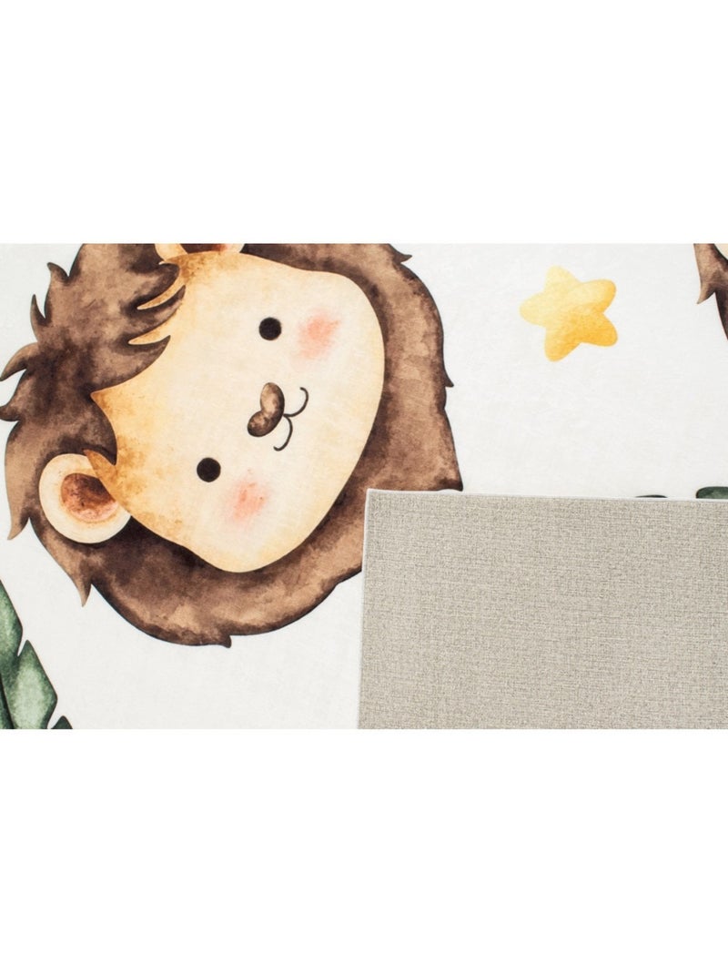 Tapis Enfant lions en polyester Beige - Kiabi