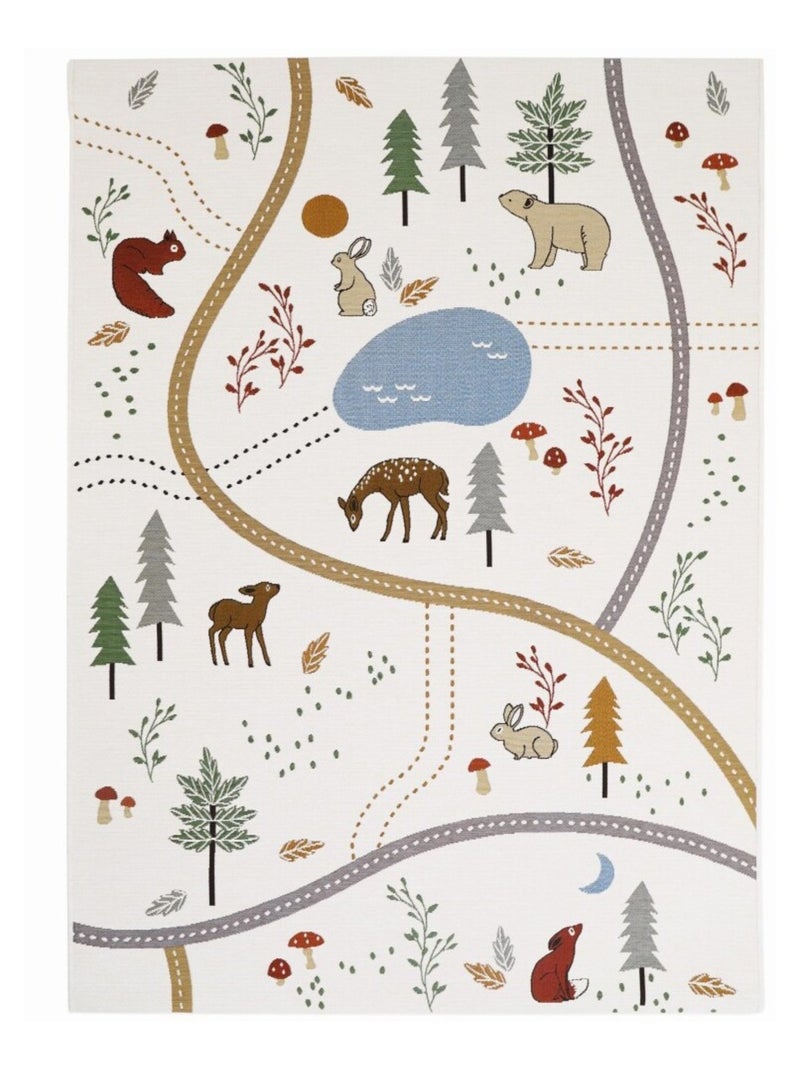 Tapis Enfant Little Forest en polyester Multicolore - Kiabi