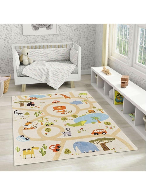 Tapis enfant LYN11 GPS, très doux et facile d'entretien - Kiabi