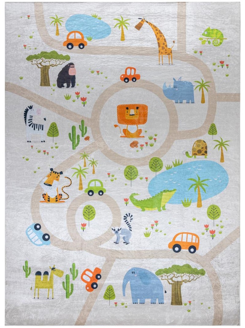 Tapis enfant lyn11 gps, très doux et facile d'entretien Ecru - Kiabi