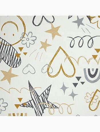 Tapis enfant lyn49 kid, motifs ludiques étoiles et cœurs