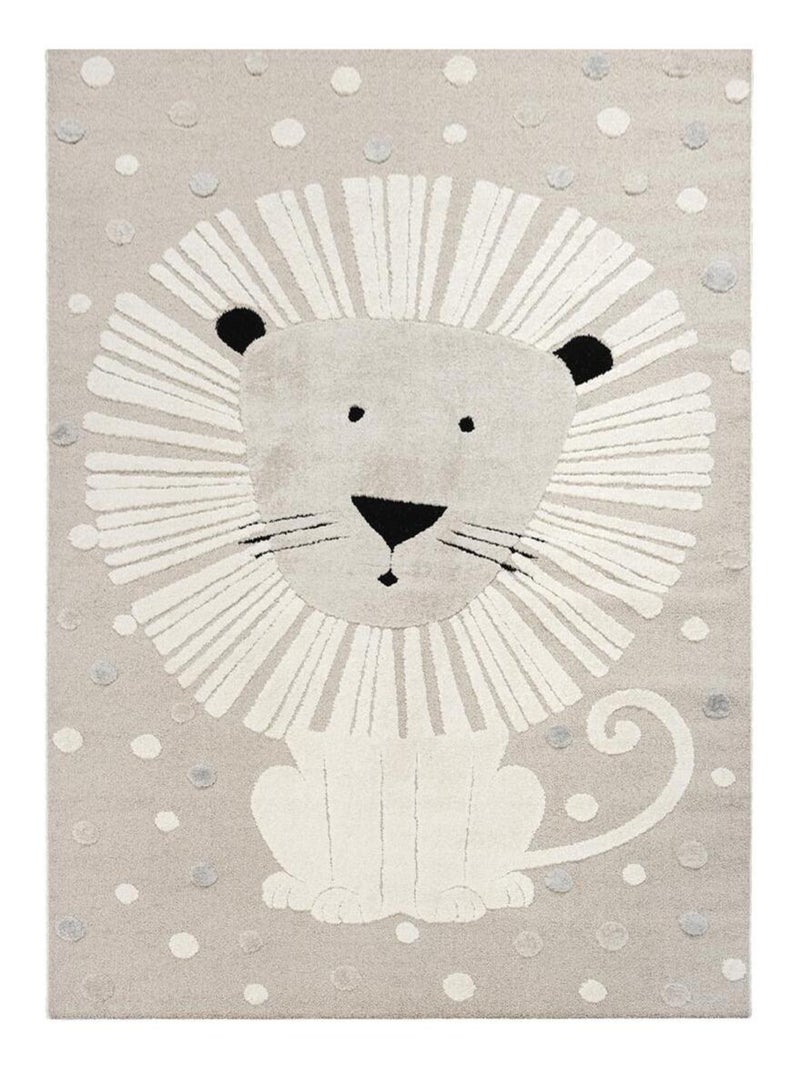 Tapis enfant LYN9 LI ON Tapis facile d'etretien Beige - Kiabi
