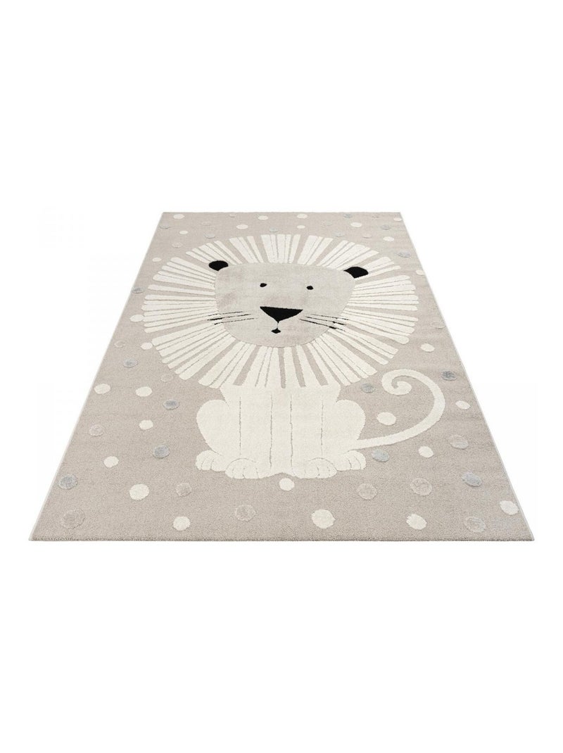 Tapis enfant LYN9 LI ON Tapis facile d'etretien Beige - Kiabi