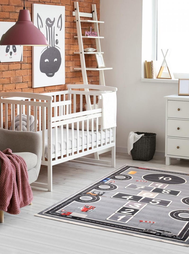 Tapis enfant MAREL, très doux et facile d'entretien Gris - Kiabi
