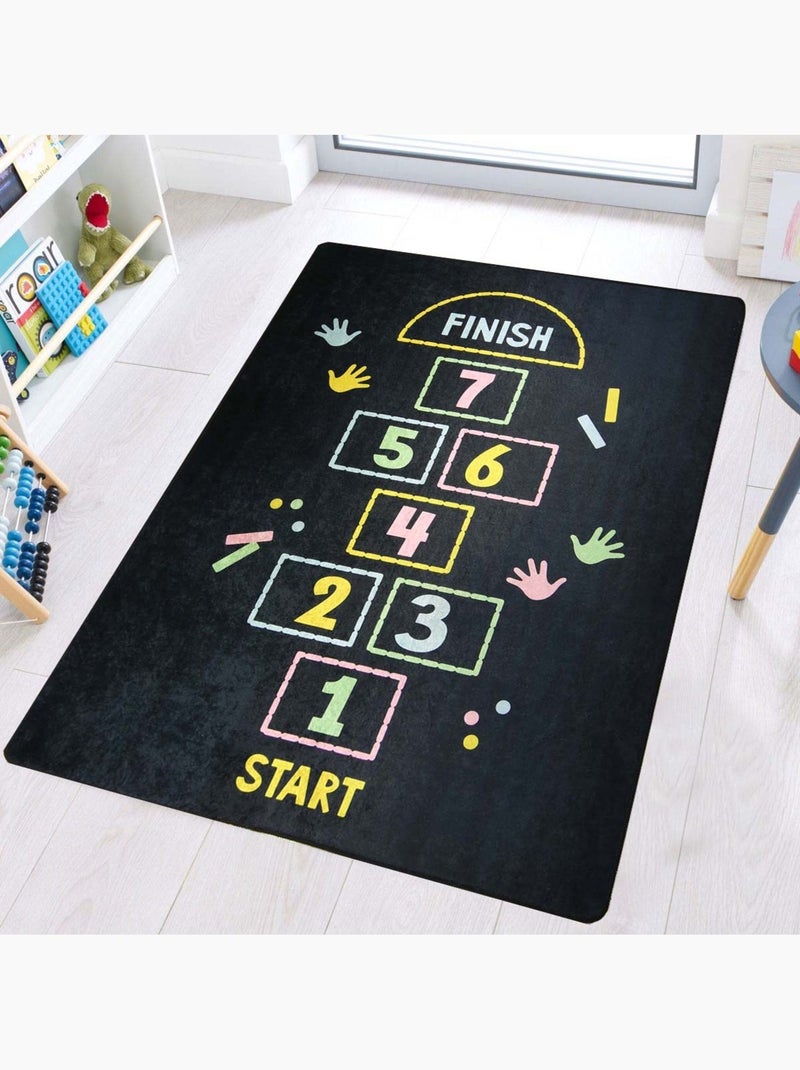 Tapis Enfant Marelle Noir Noir - Kiabi