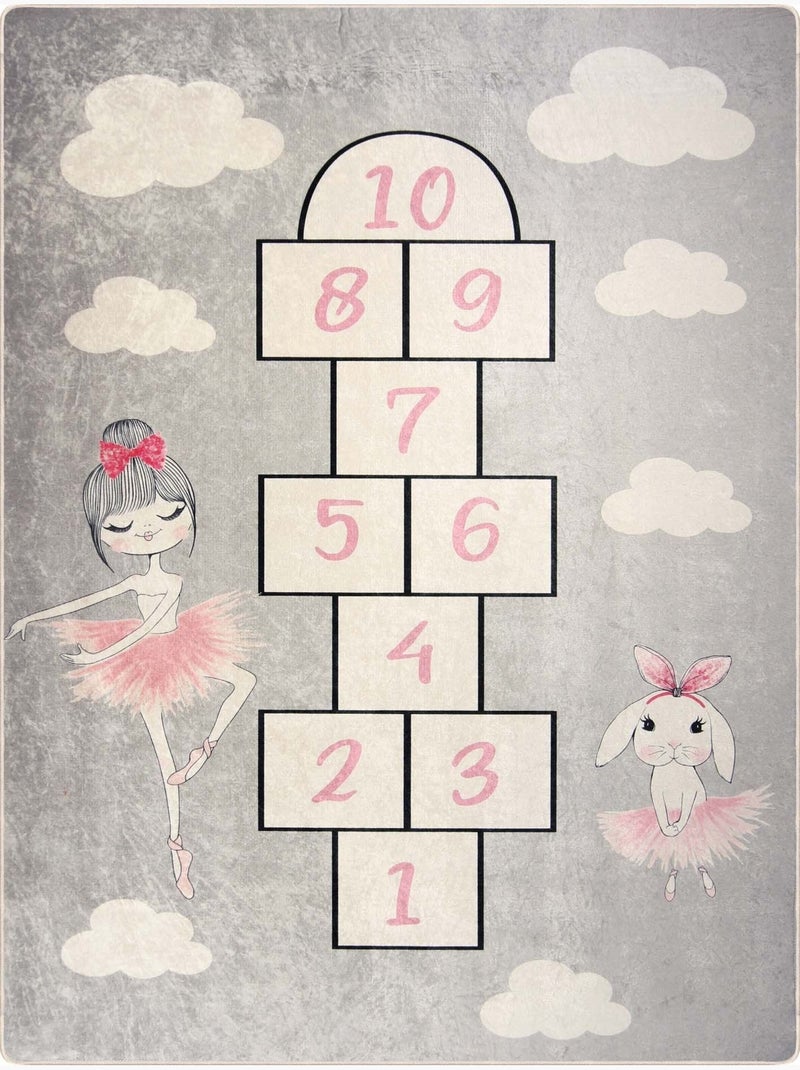 Tapis Enfant MARELLE PRINCESSE Gris - Kiabi