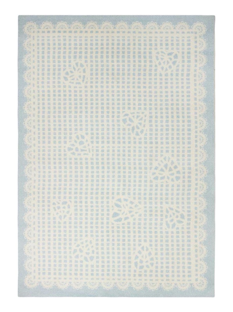 Tapis enfant MARIE LINE en polyester doux et soyeux OEKO TEX® Bleu - Kiabi