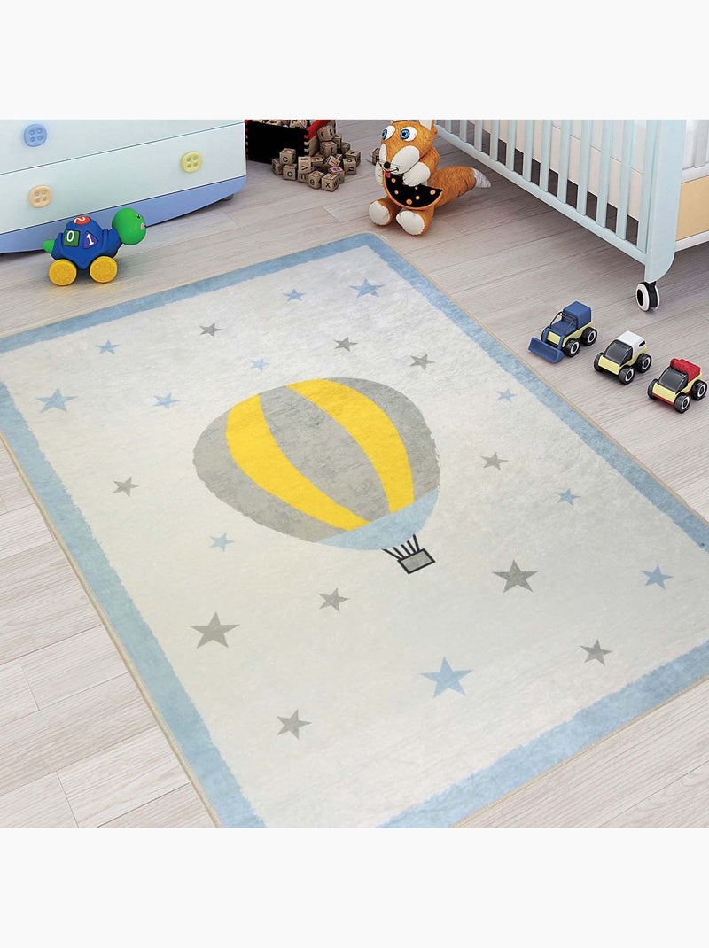 Tapis Enfant MONGOLFIERE Bleu - Kiabi